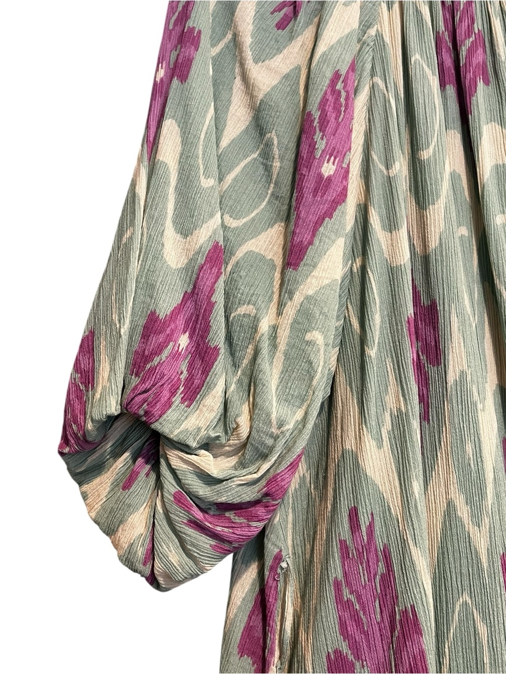 Ollari New York Ikat Cotton Shift Dress with Tie Belt Boho Coastal | Size L - Picture 7 of 11